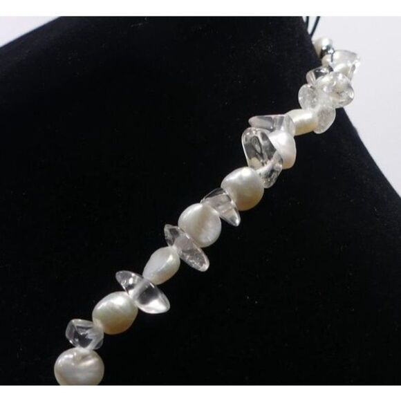 Pearl & Quartz Beaded‎ Necklace 45.1g .925 Clasp - Picture 3 of 6